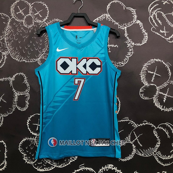 Maillot Oklahoma City Thunder Carmelo Anthony NO 7 Ville 2018-19 Bleu